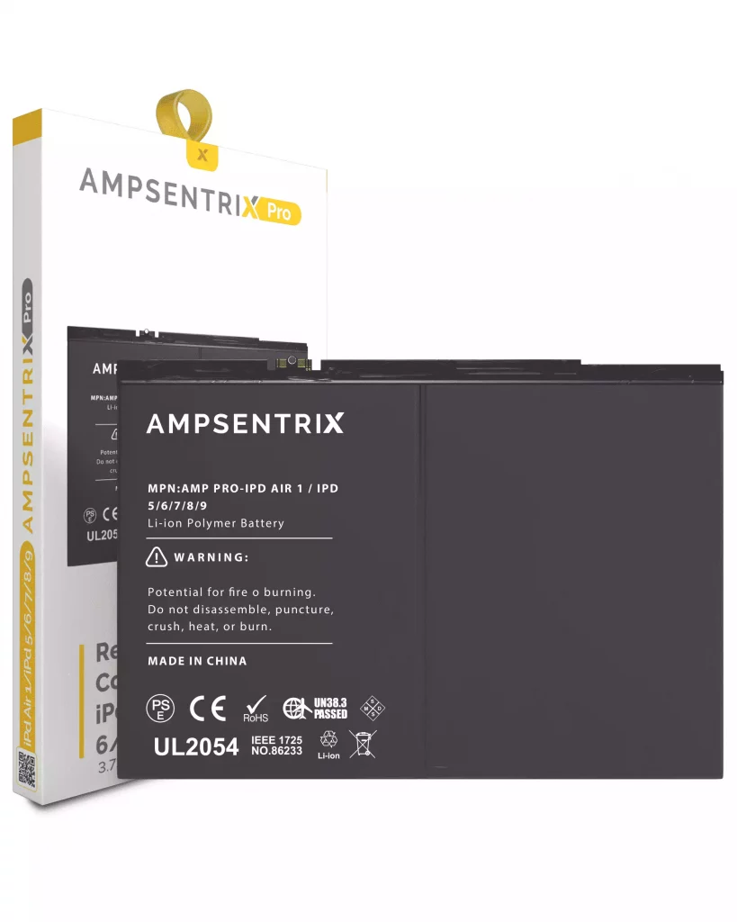 Replacement Battery For iPad Air 1 / iPad 5 (2017) / iPad 6 (2018) / iPad 7 (2019) / iPad 8 (2020) / iPad 9 (2021) (AmpSentrix Pro)