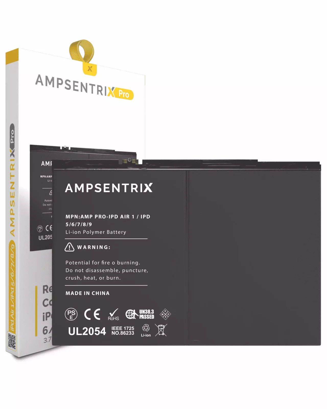 Replacement Battery For iPad Air 1 / iPad 5 (2017) / iPad 6 (2018) / iPad 7 (2019) / iPad 8 (2020) / iPad 9 (2021) (AmpSentrix Pro)