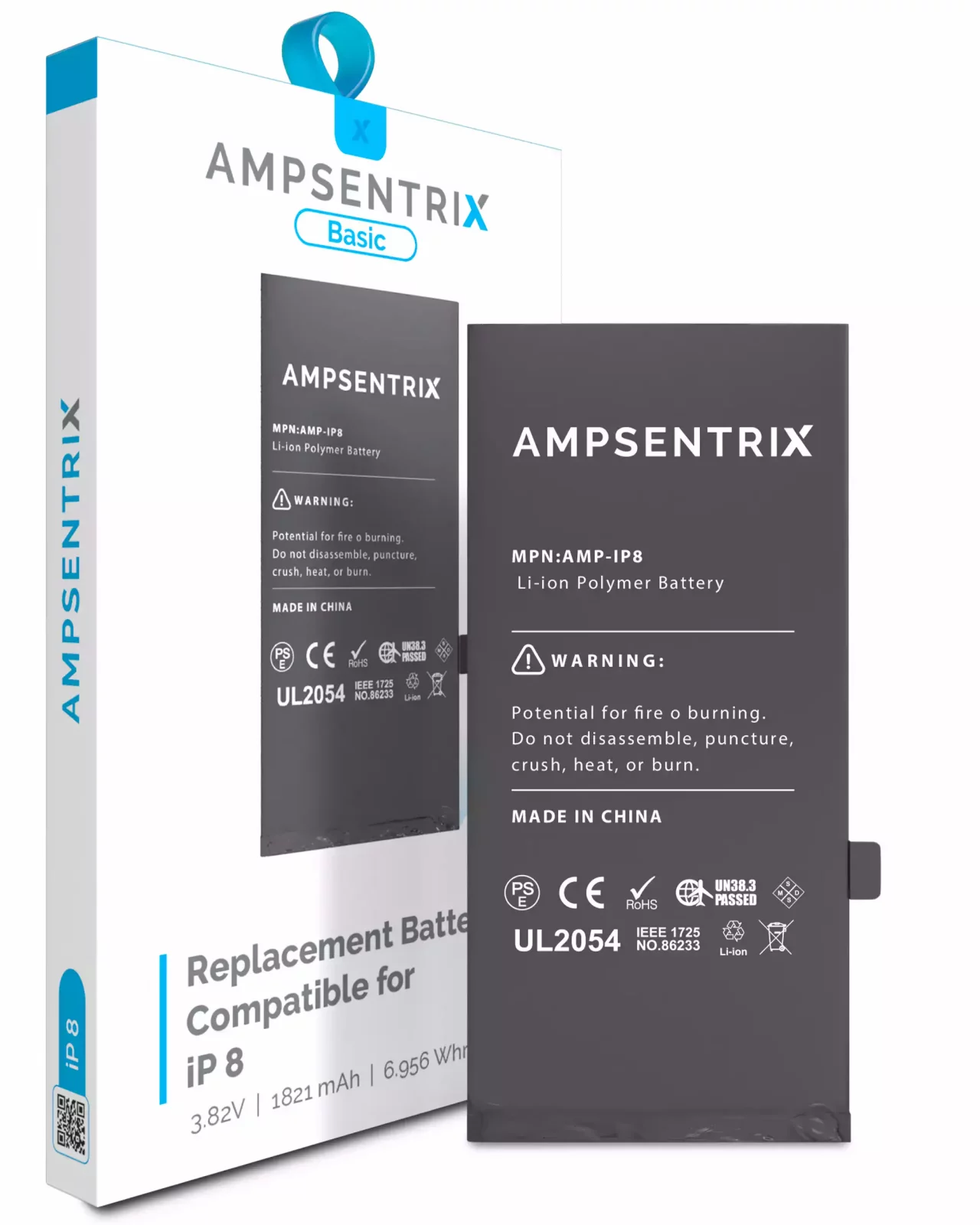 Replacement Battery For iPhone 8 (AmpSentrix Basic)