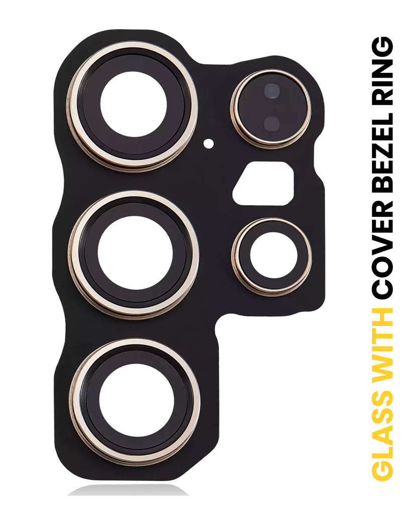 Back Camera Lens With Cover Bezel Ring For Samsung Galaxy S24 Ultra 5G (Titanium Yellow)