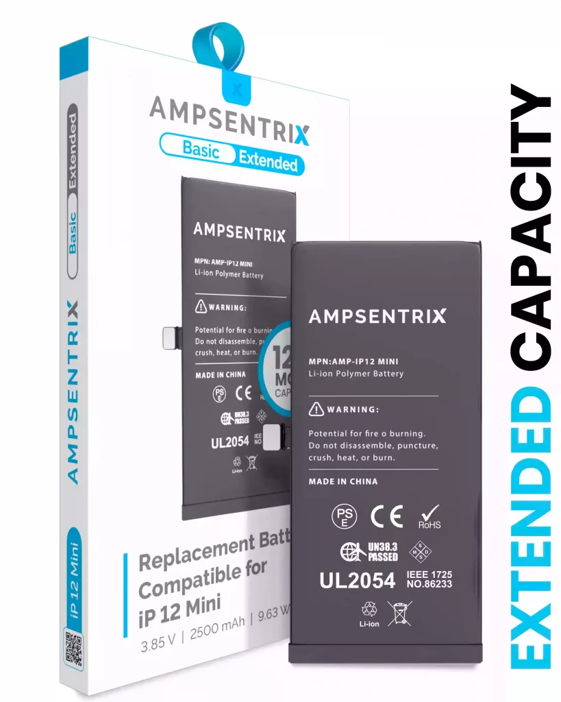 Replacement Battery For iPhone 12 Mini (AmpSentrix Basic Extended)