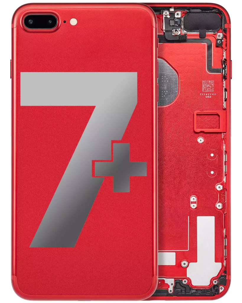Back Housing W/ Small Components Pre-Installed For iPhone 7 Plus (Used OEM Pull: Grade A) (Red)