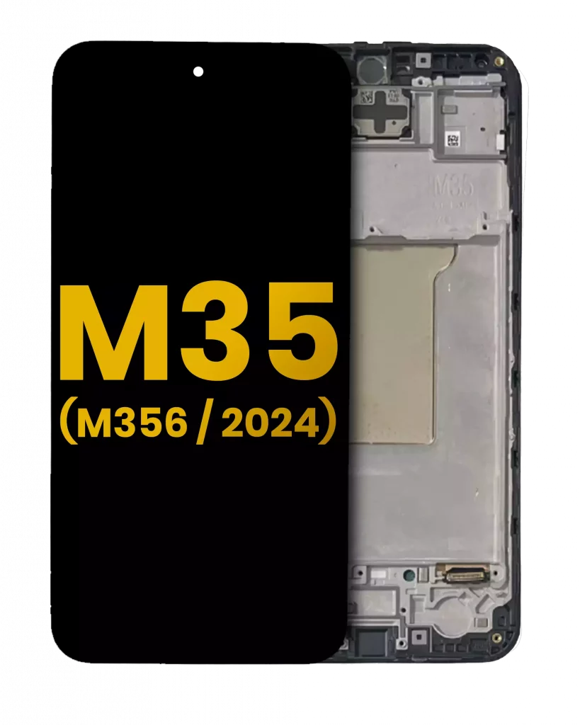 OLED Assembly With Frame For Samsung Galaxy M35 (M356 / 2024) (Refurbished) (Black)