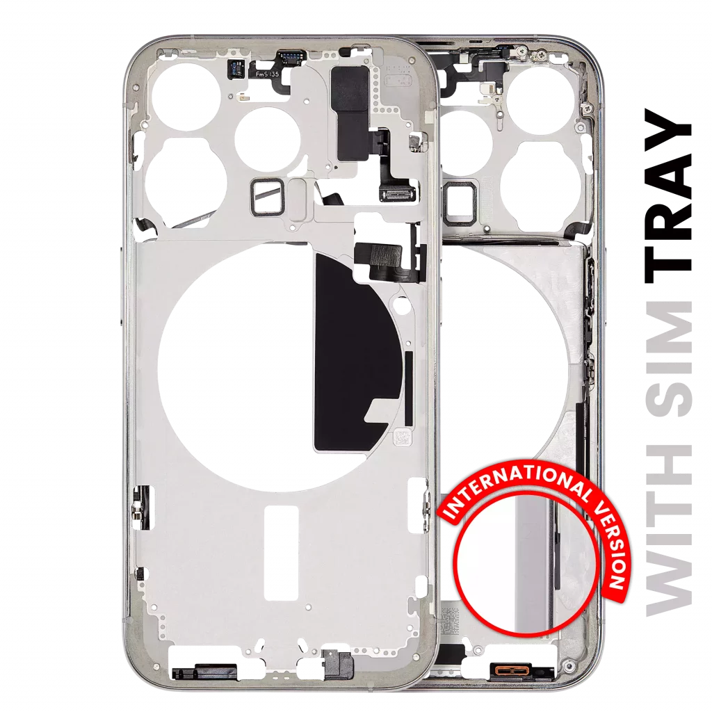 Mid-Frame Housing W/ Small Parts For iPhone 15 Pro (EU / Global Version) (Aftermarket Plus) (White Titanium)