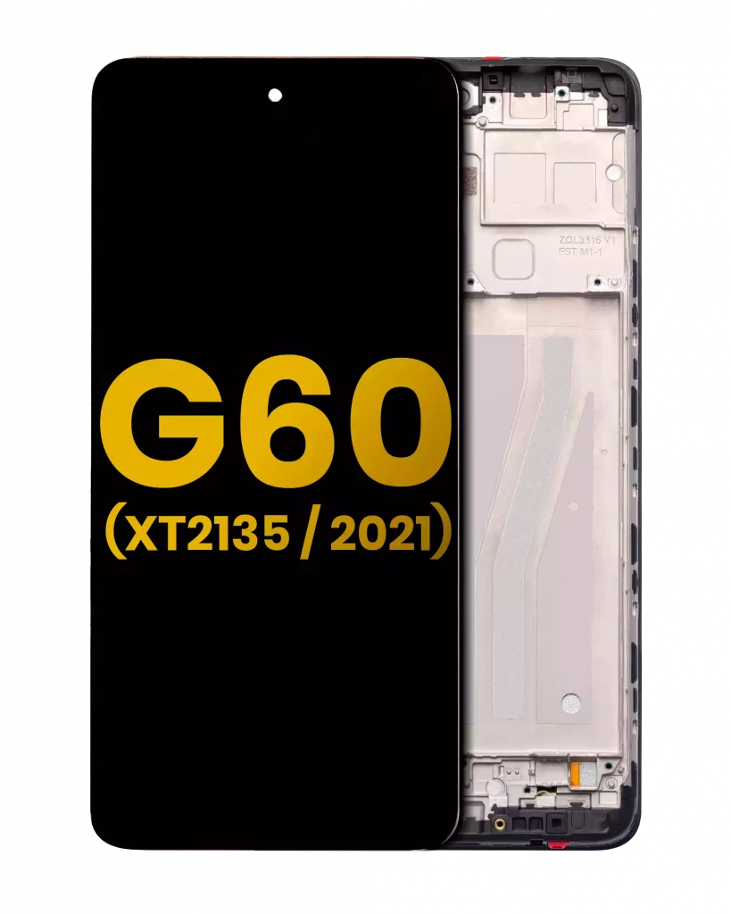 LCD Assembly With Frame For Motorola Moto G60 (XT2135 / 2021) (Refurbished) (Black)