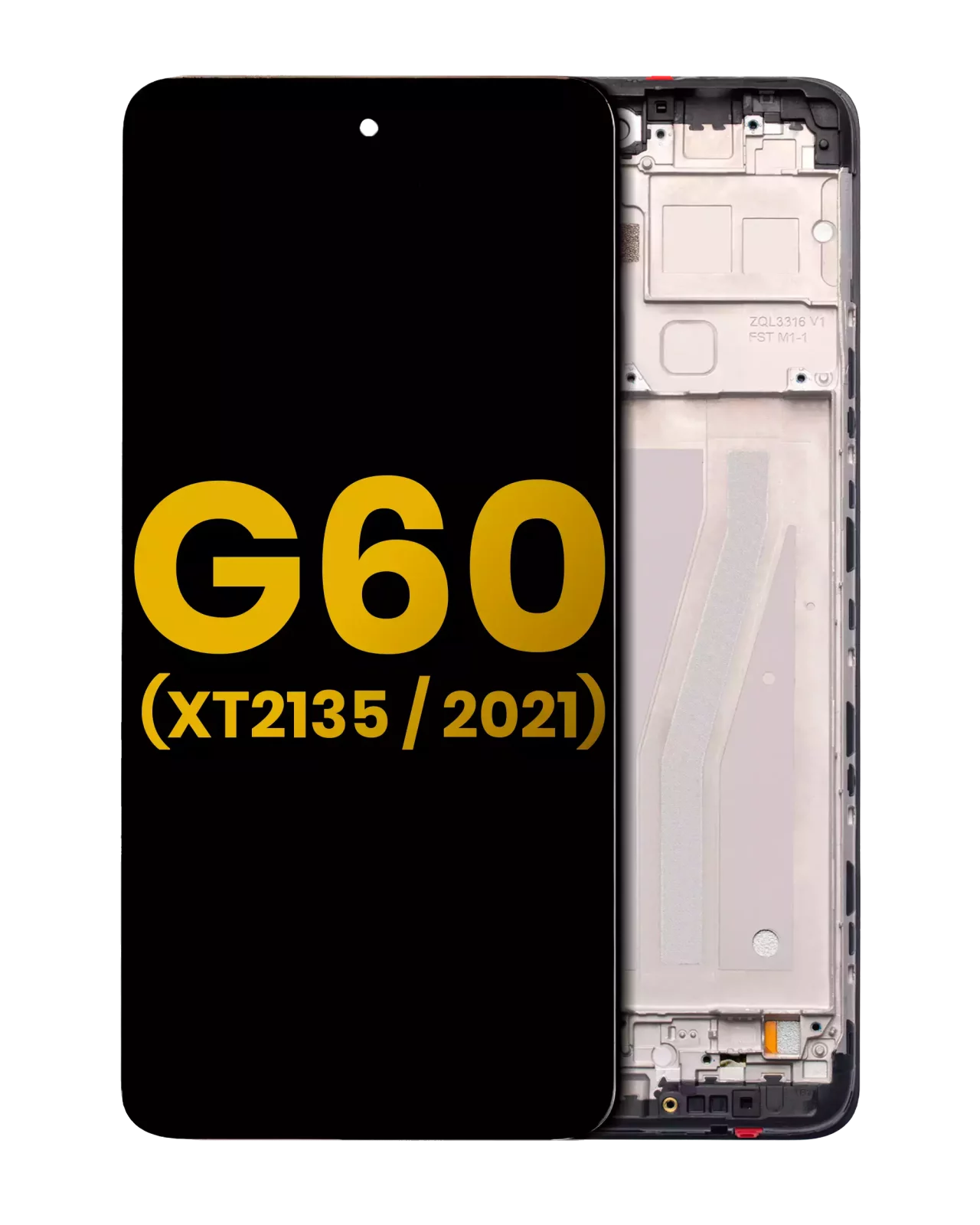 LCD Assembly With Frame For Motorola Moto G60 (XT2135 / 2021) (Refurbished) (Black)