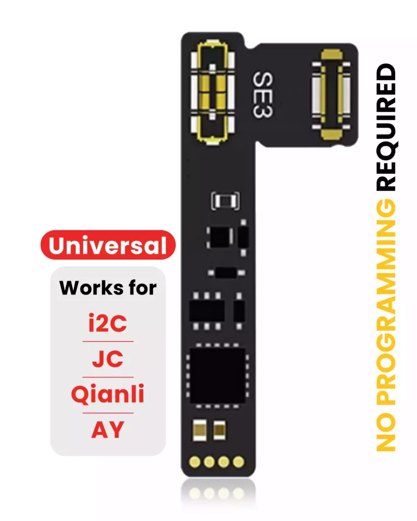 Pre-Programmed Universal Battery Tag-On Flex Cable (Soldering Not Required) For IPhone SE (2022) (AmpSentrix) (With I2C, JCID, Qianli)