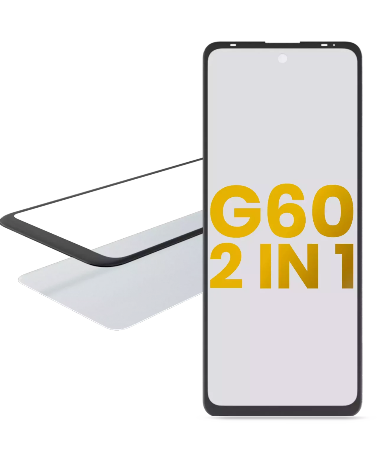 2 in 1 Front Glass With OCA Pre-Installed For Motorola Moto G60 (XT2135 / 2021)