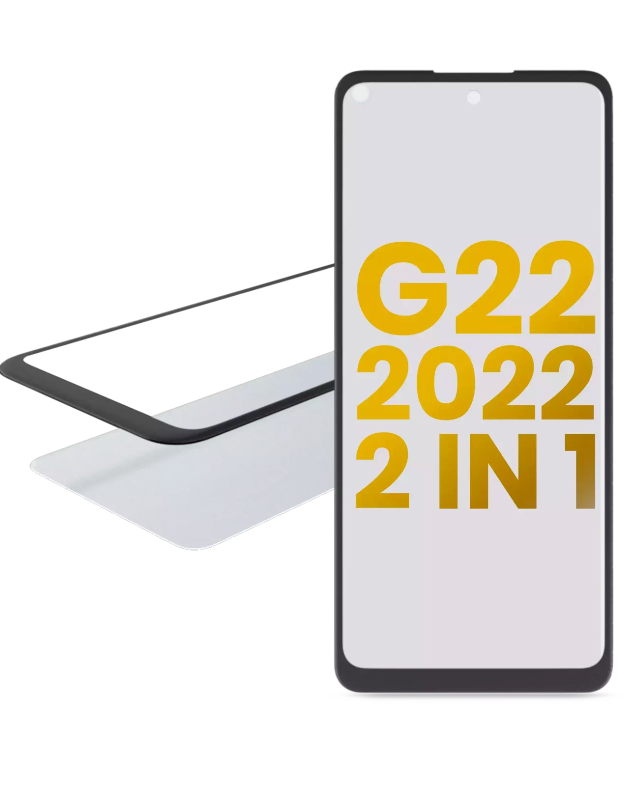 2 in 1 Front Glass With OCA Pre-Installed For Motorola Moto G22 (XT2231 / 2022)