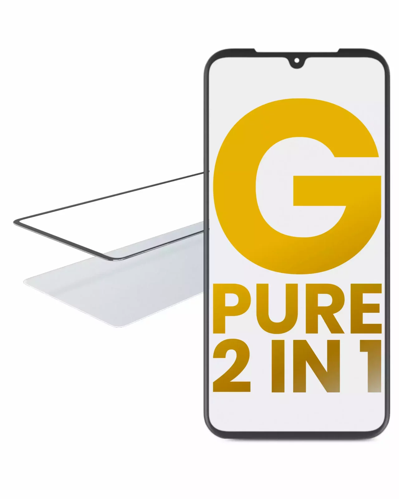 2 in 1 Front Glass With OCA Pre-Installed For Motorola Moto G Pure (XT2163 / 2021)