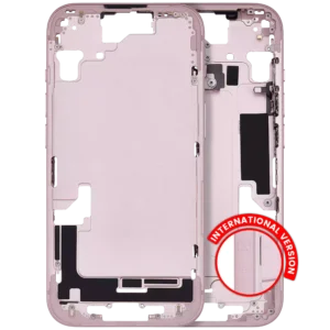Mid-Frame Housing W/ Small Parts For iPhone 15 (EU / Global Version) (Used OEM Pull: Grade A) (Pink)