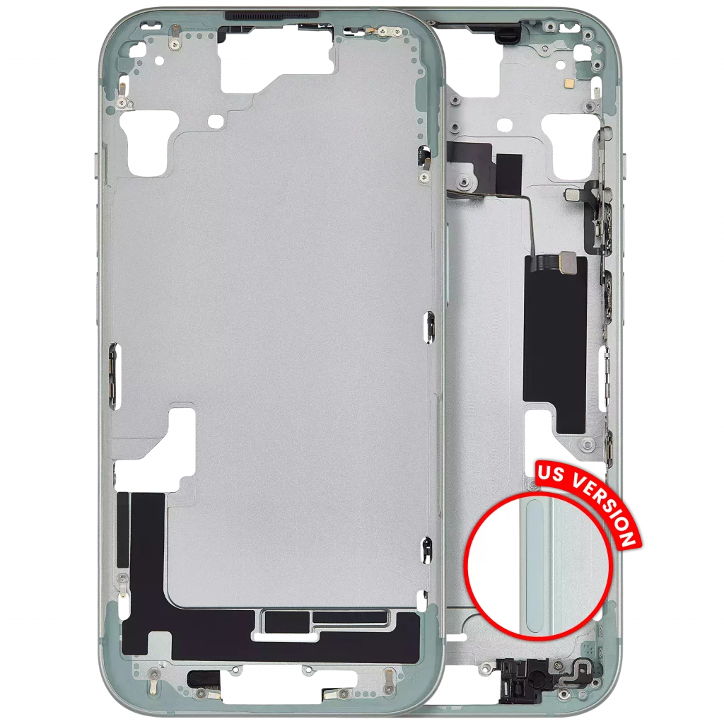 Mid-Frame Housing W/ Small Parts For iPhone 15 (US Version) (Aftermarket Plus) (Green)