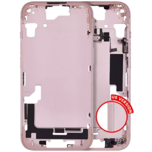 Mid-Frame Housing W/ Small Parts For iPhone 15 (US Version) (Aftermarket Plus) (Pink)