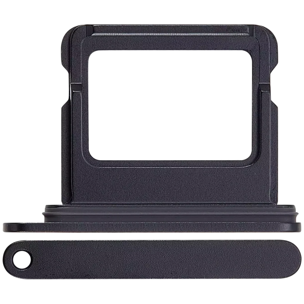 Single Sim Card Tray For iPhone 16 / 16 Plus (Black)