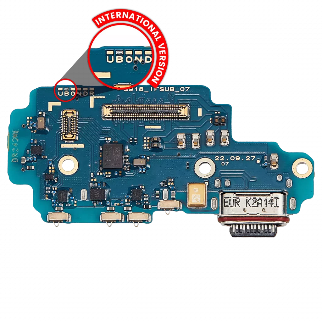 Charging Port Board With Sim Card Reader For Samsung Galaxy S23 Ultra 5G (S918B) (International Version) (Premium)