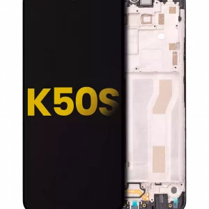 LCD Assembly With Frame For LG K50s (Refurbished) (Black)