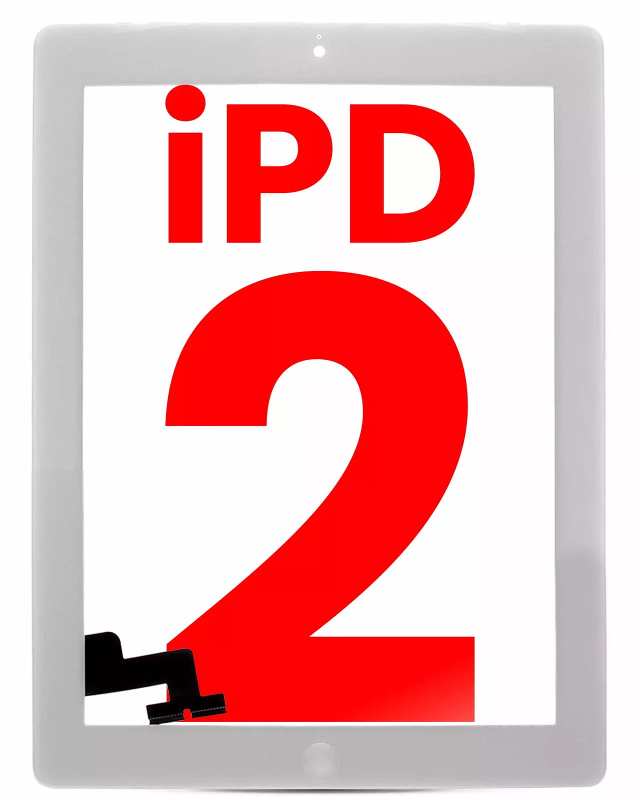 Digitizer For iPad 2 (Home Button Pre-Installed) (Aftermarket Plus) (White)