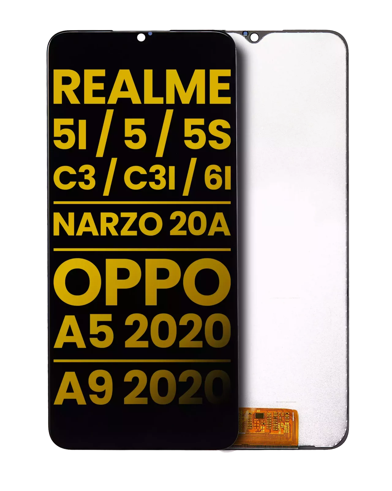 LCD Assembly Without Frame For Realme 5i / 5 / 5S / C3i / 6i / Narzo 20A / OPPO A5 2020 / A9 2020 (Refurbished) (All Colors)