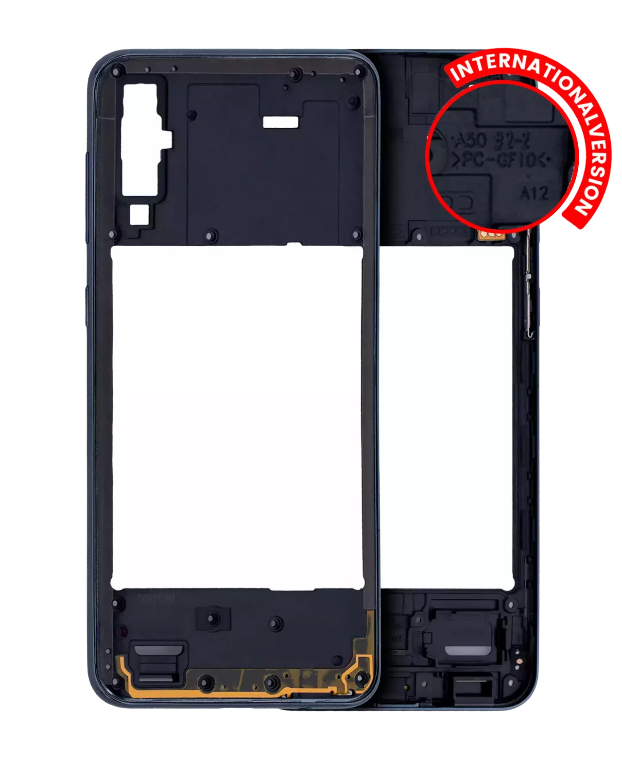 Mid-Frame Housing For Samsung Galaxy A50 (A505 / 2019) (International Version) (Aftermarket Plus) (Black)