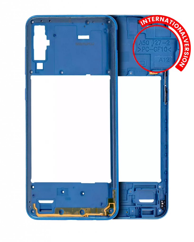 Mid-Frame Housing For Samsung Galaxy A50 (A505 / 2019) (International Version) (Aftermarket Plus) (Blue)