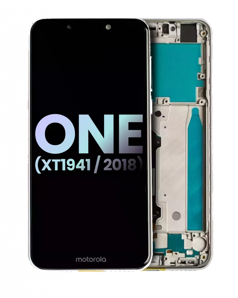 LCD Assembly With Frame For Motorola One (XT1941 / 2018) (Genuine OEM) (White)