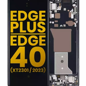 OLED Assembly With Frame For Motorola Edge Plus / Edge 40 Pro (XT2301 / 2023) (Genuine OEM) (Interstellar Black)
