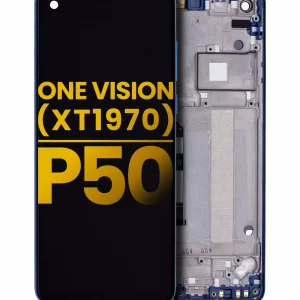 LCD Assembly With Frame For Motorola One Vision (XT1970 / 2019) / P50 (Refurbished) (Sapphire Gradient)