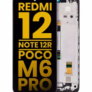LCD Assembly With Frame For Xiaomi Redmi 12 4G / Redmi 12 5G /Redmi Note 12R / Poco M6 Pro (Refurbished) (All Colors)