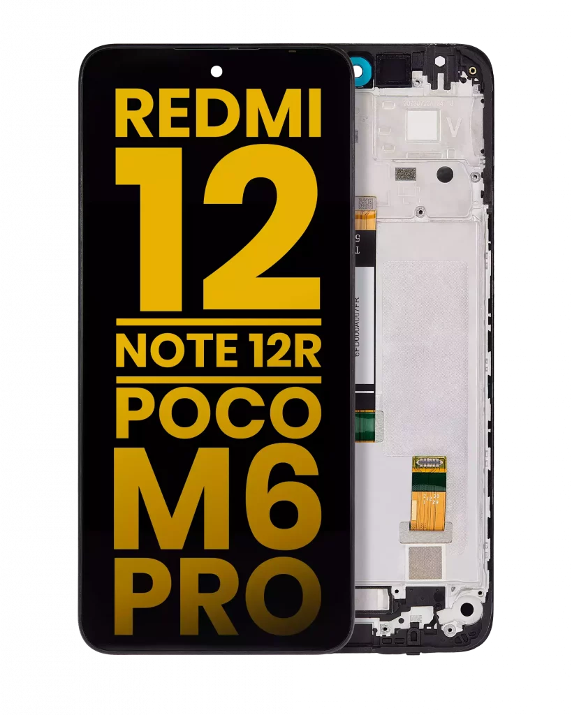 LCD Assembly With Frame Compatible For Xiaomi Redmi 12 4G / Redmi 12 5G /Redmi Note 12R / Poco M6 Pro (Refurbished) (All Colors)