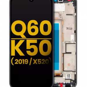 LCD Assembly With Frame For LG Q60 (Single Card Version) / K50 (2019 / X520) (Refurbished) (Silver)