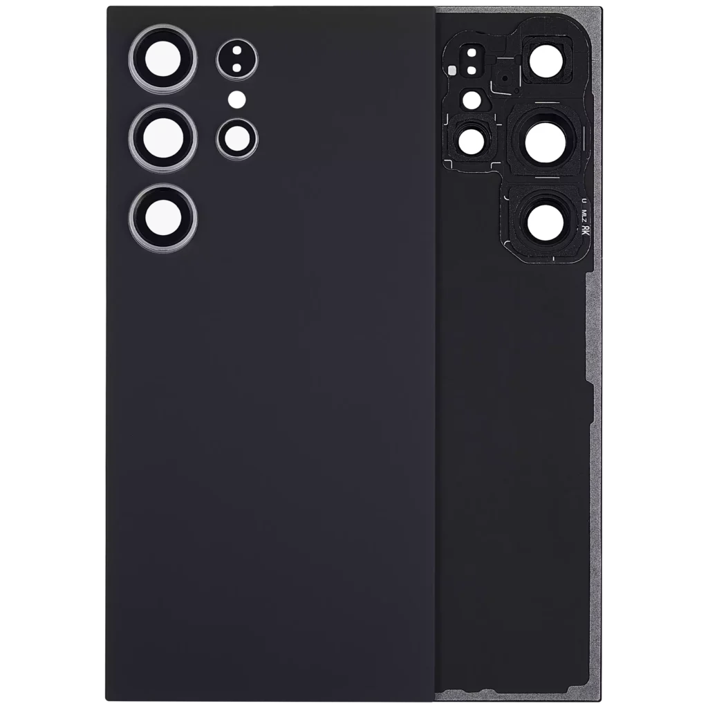 Back Cover Glass With Camera Lens For Samsung Galaxy S24 Ultra 5G (No Logo) (Aftermarket Plus) (Titanium Black)