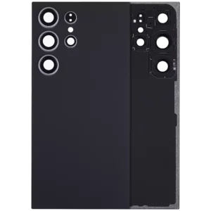 Back Cover Glass With Camera Lens For Samsung Galaxy S24 Ultra 5G (No Logo) (Aftermarket Plus) (Titanium Black)