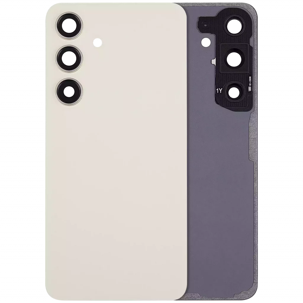 Back Cover Glass With Camera Lens For Samsung Galaxy S24 5G (No Logo) (Aftermarket Plus) (Amber Yellow)