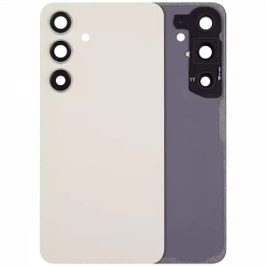 Back Cover Glass With Camera Lens For Samsung Galaxy S24 5G (No Logo) (Aftermarket Plus) (Amber Yellow)