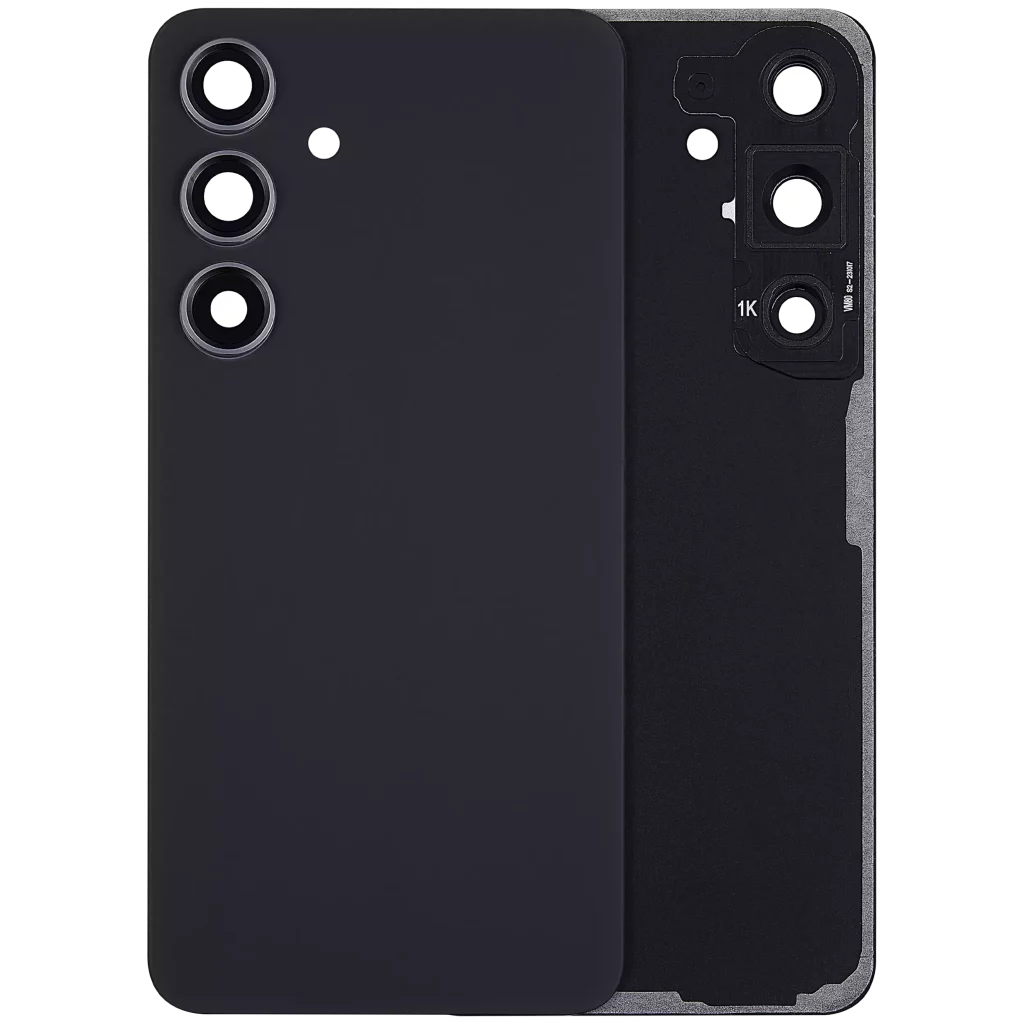 Back Cover Glass With Camera Lens For Samsung Galaxy S24 5G (No Logo) (Aftermarket Plus) (Onyx Black)