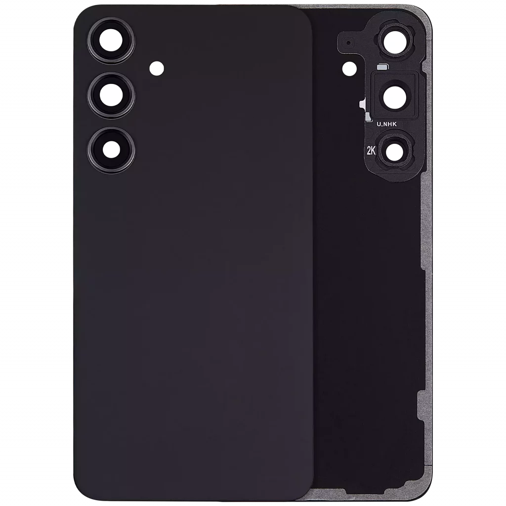 Back Cover Glass With Camera Lens For Samsung Galaxy S24 Plus 5G (No Logo) (Aftermarket Plus) (Onyx Black)