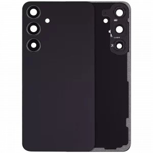 Back Cover Glass With Camera Lens For Samsung Galaxy S24 Plus 5G (No Logo) (Aftermarket Plus) (Onyx Black)