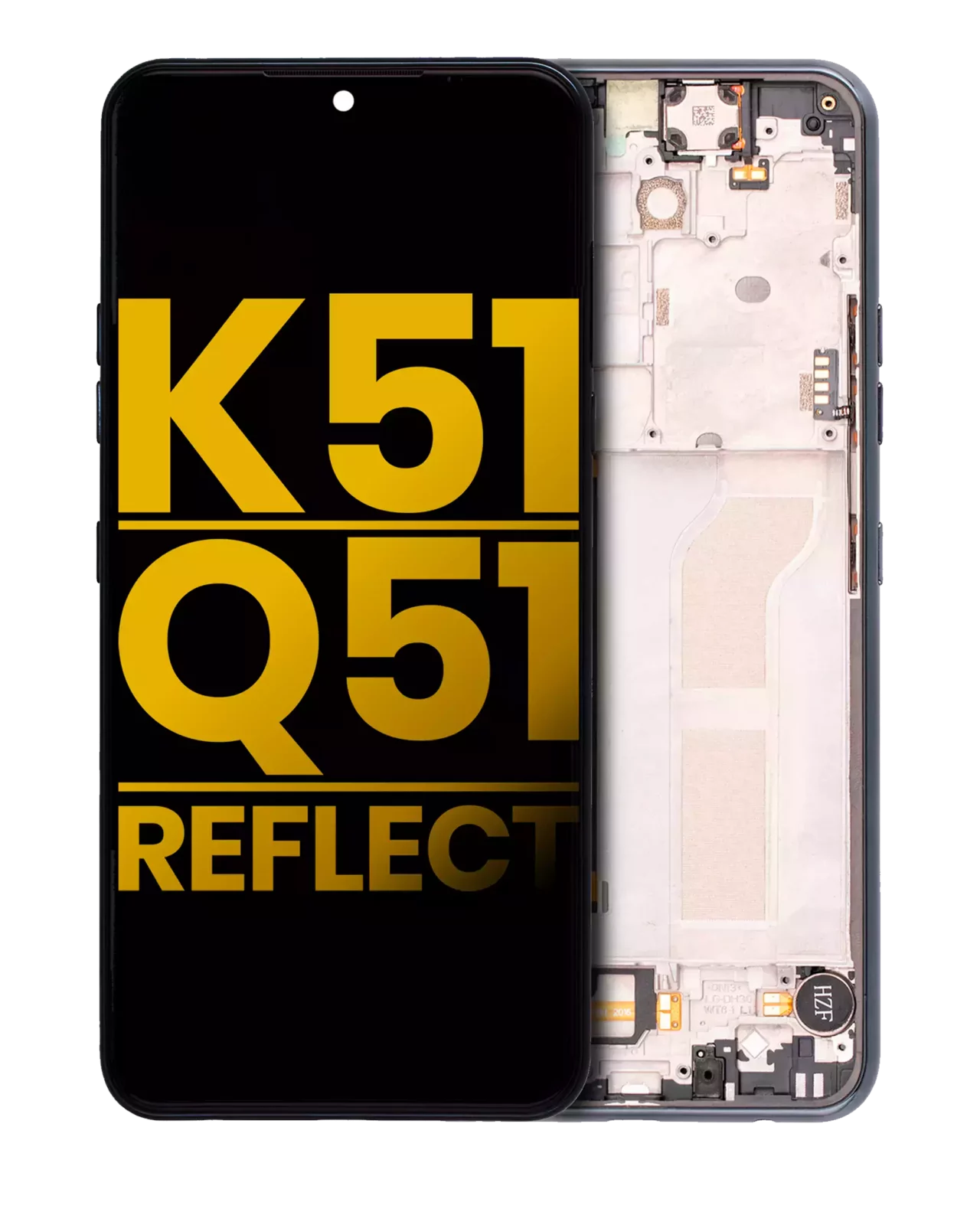 LCD Assembly With Frame For LG K51 / Q51 / Reflect (Refurbished) (Black)
