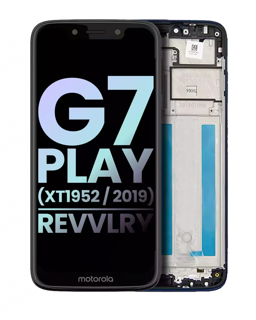 LCD Assembly With Frame For Motorola Moto G7 Play (XT1952 / 2019) / T-Mobile Revvlry (Genuine OEM) (Starry Black)
