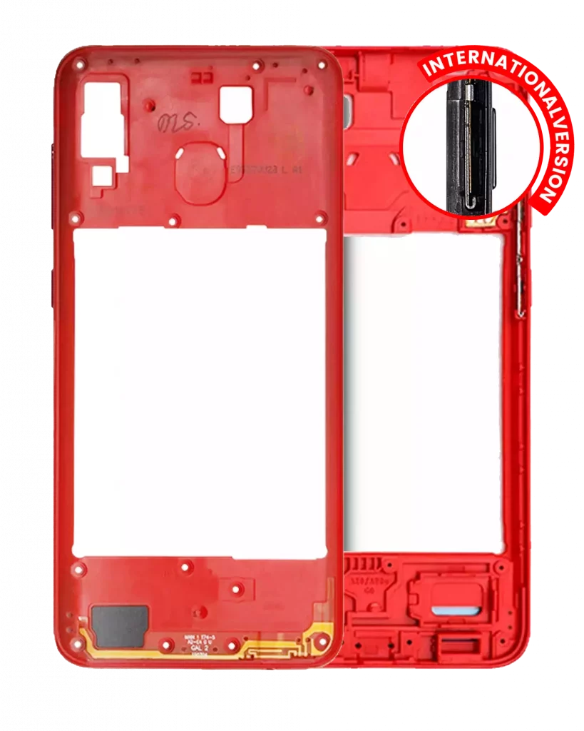 Mid-Frame Housing For Samsung Galaxy A20 (A205 / 2019) (International Version) (Red)