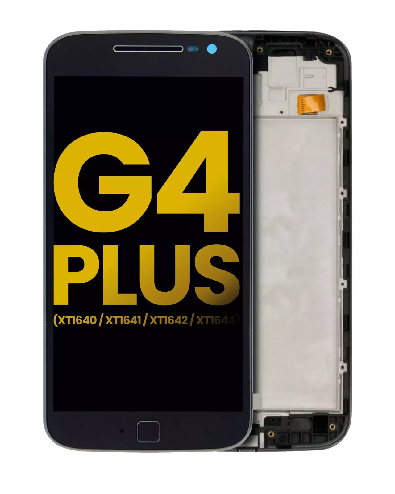 LCD Assembly With Frame For Motorola Moto G4 Plus (XT1640 / XT1641 / XT1642 / XT1644 / 2016) (Refurbished) (Black)