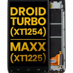 LCD Assembly With Frame For Motorola Droid Turbo (XT1254 / 2014) / Moto Maxx (XT1225) (Refurbished) (Black)