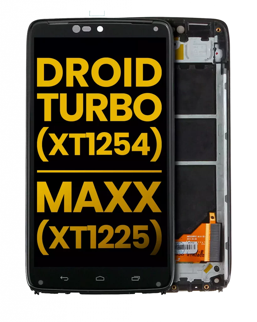 LCD Assembly With Frame For Motorola Droid Turbo (XT1254 / 2014) / Moto Maxx (XT1225) (Refurbished) (Black)
