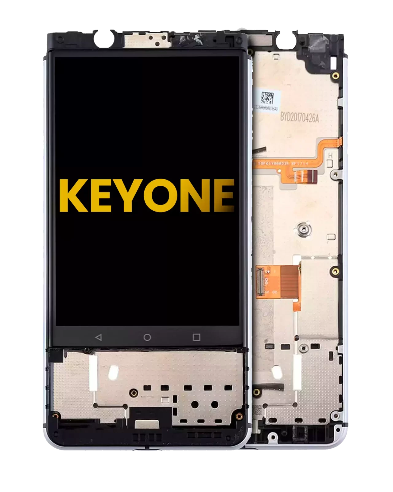 LCD Assembly With Frame For BlackBerry KEYone (Refurbished) (Silver)