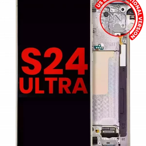 OLED Assembly With Frame For Samsung Galaxy S24 Ultra (US & International Version) (Aftermarket Plus) (Titanium Yellow)