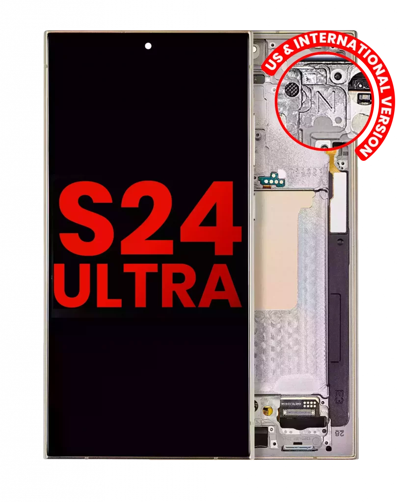 OLED Assembly With Frame For Samsung Galaxy S24 Ultra (US & International Version) (Aftermarket Plus) (Titanium Yellow)