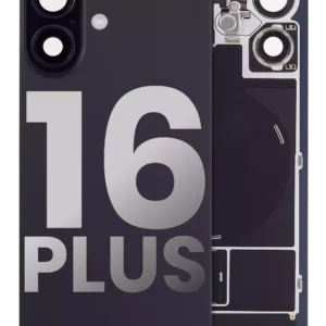 Back Glass w/ MagSafe Magnet & NFC & Flashlight Flex For iPhone 16 Plus (Used OEM Pull: Grade A) (Black)