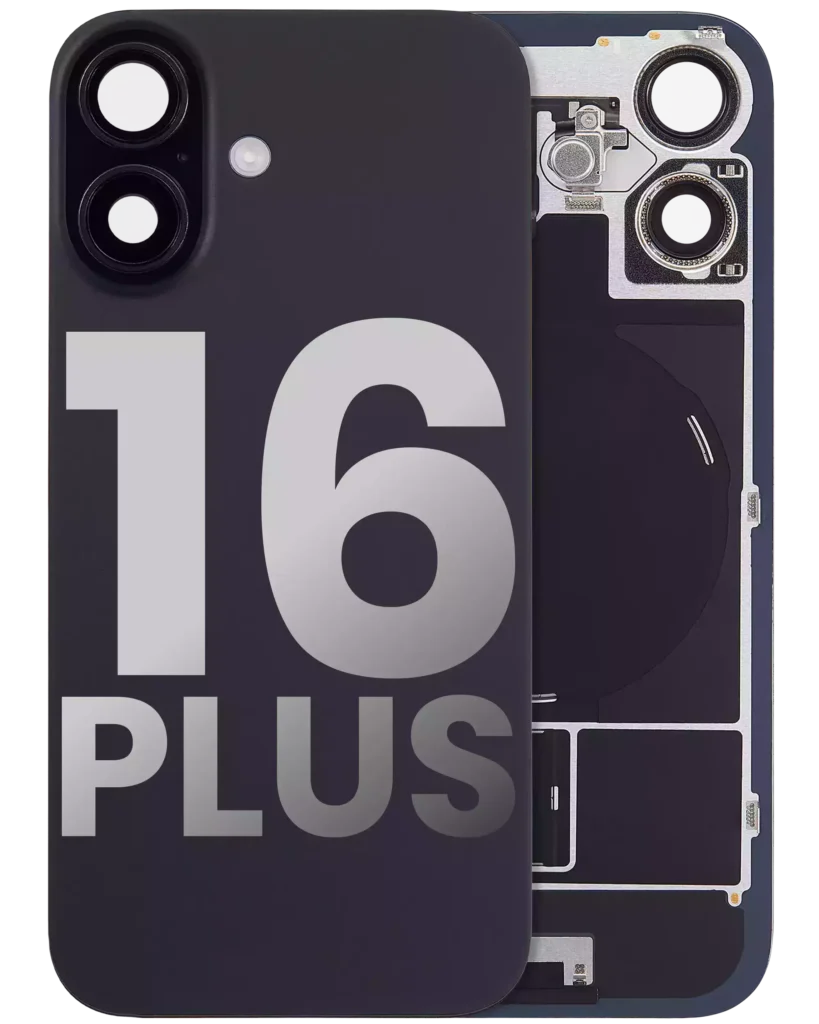 Back Glass w/ MagSafe Magnet & NFC & Flashlight Flex For iPhone 16 Plus (Used OEM Pull: Grade A) (Black)