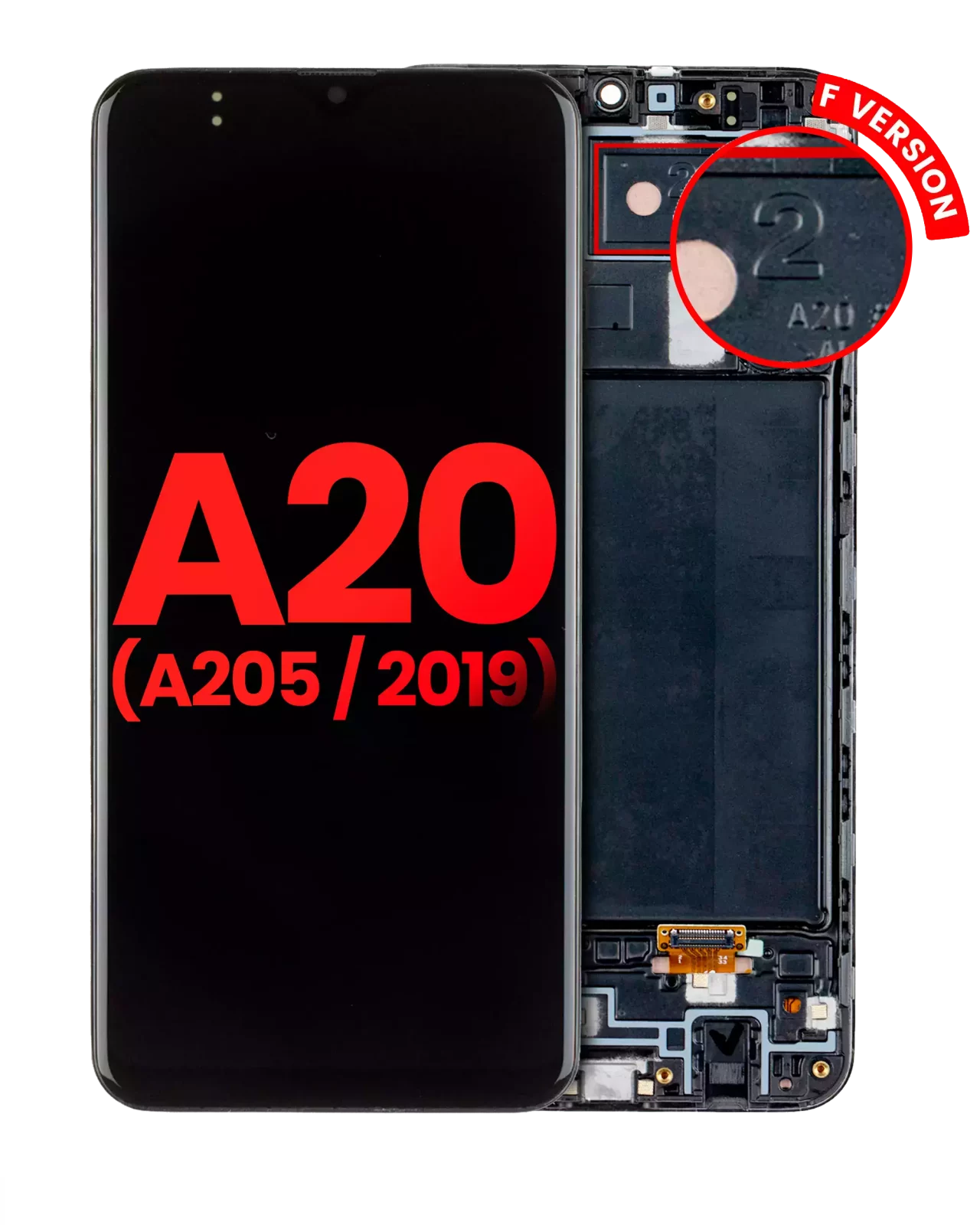OLED Assembly With Frame For Samsung Galaxy A20 (A205 / 2019) (F Version) (Aftermarket Plus) (All Colors)