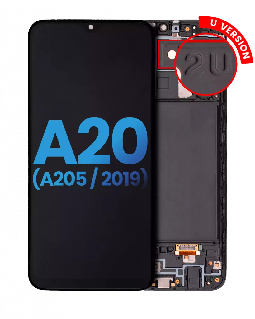 LCD Assembly With Frame For Samsung Galaxy A20 (A205 / 2019) (U Version) (Aftermarket: Incell) (All Colors)